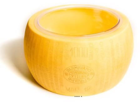 Artif-Déco-Mag.com – Empty Parmesan Wheel with Blown Plastic Bowl D 440 x 210 mm