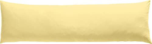 Erwin Müller Seitenschläferkissenbezug Single-Jersey Murnau - hellgelb Größe 40x140 - bügelfrei, strapazierstark, elastisch, mit Reißverschluss