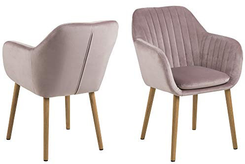 PKline Esszimmerstuhl Emil Essstuhl Küchenstuhl Polsterstuhl Stuhl Stühle rosa Eiche