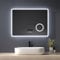Heilmetz Bluetooth Badspiegel LED 80x60cm, Badezimmerspiegel mit Beleuchtung, Uhr, Antibeschlag, 3X Vergrößerung, Badspiegel mit Beleuchtung 6500K Kaltweiß Licht, Energiesparend