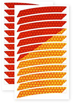 reflexsticker in Neon-Edition für Fahrradfelgen | gelb oder orange | 24 Streifen im Set | 26 bis 29 Zoll Felgen | Reflektoren-Aufkleber fürs Fahrrad, Mountainbike, Hollandrad (26ʺ, orange)