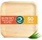 ECO SOUL 50 Disposable Palm Leaf Plates 10”(25cm) Square Large Bamboo Plate I Eco Friendly, Biodegradable, Compostable Heavy-Duty Plate, Wooden Plates for Party & Events I Microwave & Oven Safe