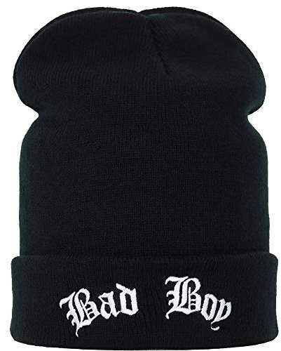 EXPRESS-STICKEREI Lustige Strickmütze - Warme Wintermütze mit Spruch Bad Boy - Beanie für Damen und Herren - Unisex Wollmütze - Heavy Metal Haube mit Spruch