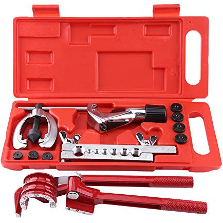 Bremsleitung Bördelgerät, Bremsleitung Biegewerkzeug Bremsleitungsbördelgerät Werkzeug Auto 11-Teilig Flaring Tool Profi Bördelgerät Set Bördel Rohrschneider Reparaturset Bremsleitung Biegezange