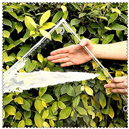 LSXIAO Transparent Tarpaulin, Clear Vinyl Tarp Cover, Water Slides, Waterproof without Blocking Light Keep the Work Area Dry for Garden, Backyard (Size : 2.3x6m/7.5x19.7ft)