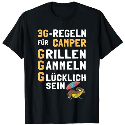Campingplatz Sprüche Camper Faultier Lustige Camping T-Shirt