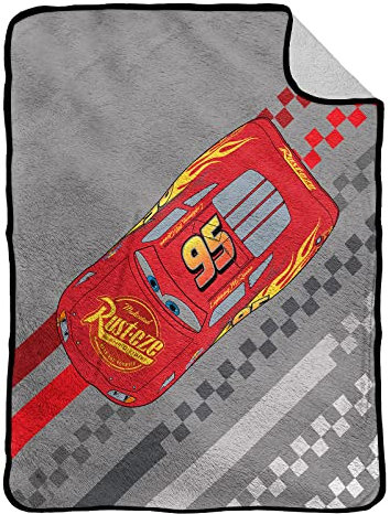 Jay Franco Disney Pixar Cars Renntag 130 x 150cm Flauschige Sherpa Fleece-Wurfdecke
