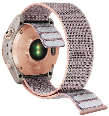 YOOSIDE 20mm Loop Nylon Armband für Fenix 6S / Fenix 5S / Fenix 7S / epix Pro 42mm / Instinct 2S, Ultraleichtes Schnell Trocknen Schleife Waschbar Uhrenarmband (Rosa)