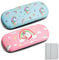 Nezyo 2er Pack Honeybee Unicorn Glasses Case Girl Occhiali da Sole con 2 Panni per la Pulizia