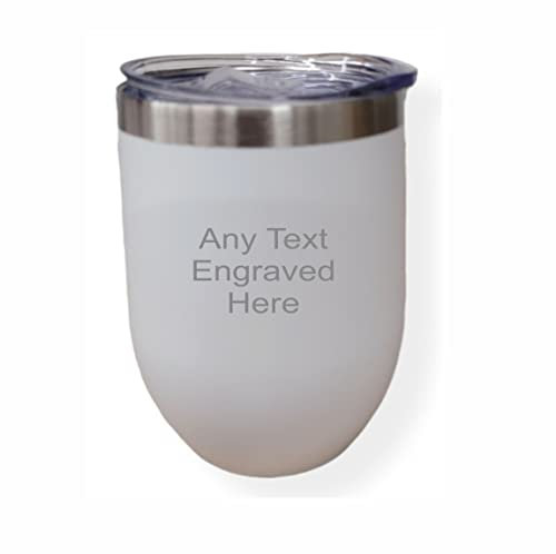 [Custom] Personalised Engraved White Matt 12oz Thermos Insulated Travel Cup Hot Cold Coffee Tea Ideal for Birthday Mothers Day Christmas Wedding/ Anniversary/ Birthday/ Retirement