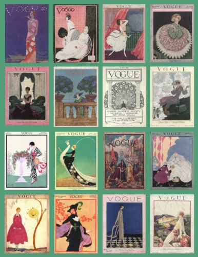 Notebook - Lined - 8.5x11 in - 120 pgs - Vintage Vogue: Notebook, Journal, Diary, Composition Book, Planner | Jade Green | Vintage Vogue Cover Collage