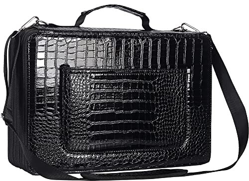 Shulaner Pencil Case 500, Hold 500 Coloured Pencils or 340 Coloured Gel Pens with 5 Zipper Closure Large Capacity PU Leather Pen Organizer Case - (Large Slots, Black)