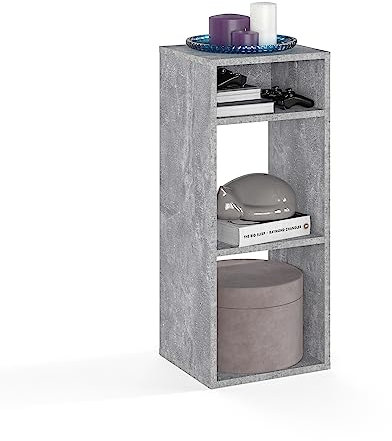 KOMTO Regal Beton - Bücherregal Klein Standregal Würfelregal Büroregal 33,8 х 30,7 х 80,4 cm Bücherschrank RIM2 für Kinderzimmer Regal Wohnzimmer