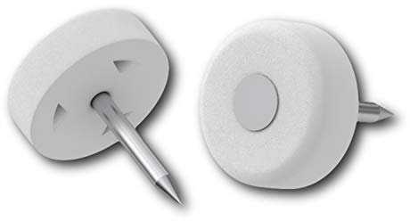 4X Nagelgleiter Stuhlgleiter mit Nagel - Kunststoff Mögelgleiter für Stühle und Tische (Natur, Ø 15 mm)