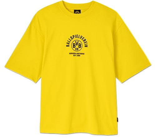Borussia Dortmund Unisex Bvb T-shirt Ballspielverein, Gelbes Tee T-Shirt, Gelb, XL EU