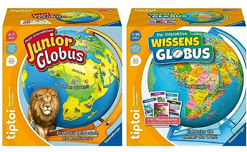 Ravensburger tiptoi 00115 - Mein interaktiver Junior Globus & tiptoi Spiel 00107 - Der interaktive Wissens-Globus