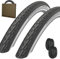 Schwalbe Reifen Road Cruiser HS484 26 x 1.75 | 47-559 schwarz weiß mit DV Schlauch [ 2 STÜCK ]