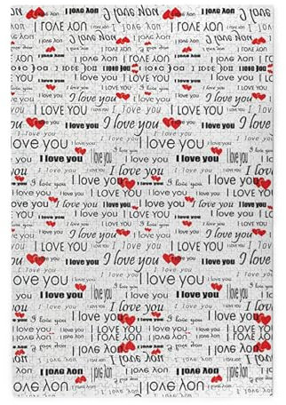 I Love You Words With Hearts Print Premium Wooden Jigsaw Puzzle - 1000 Pieces - Plastic Box Packaging