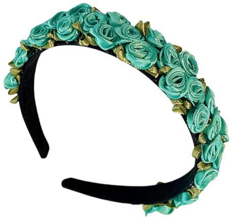 scicent Stirnband Mädchen Loch Blau Blumen Haarband Damen Hochzeit Haarkranz Krone Frauen Blumenkranz Haare für Hochzeit Party Haarschmuck (Loch Blau) - 16312
