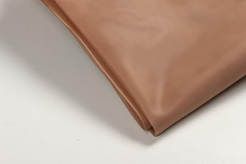 Korsett-Netzstoff zum Nähen, nicht dehnbares Netz für transparente Korsetts, weiches und starkes Netz für Couture-Kleid, Hochzeit, Ballkleid, 4,5 m lang, 152,4 cm breit (dunkles Hautfarben, 4,5 m