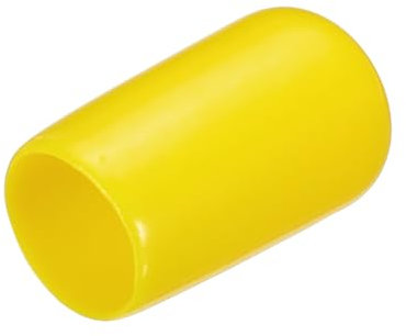 sourcing map 80pcs Rubber End Caps 8mm(5/16) ID PVC Vinyl Round End Cap Cover Screw Thread Protectors Yellow