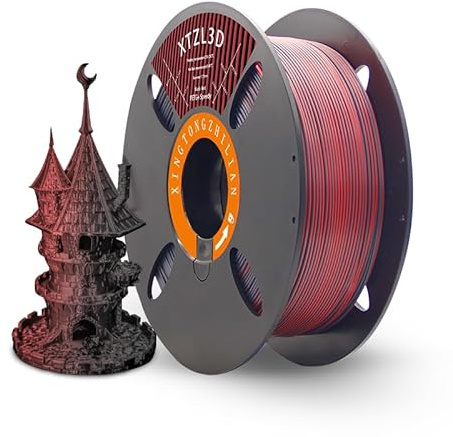 Rapid PETG Filament 1.75mm Black Red 1KG, High Speed Up to 600mm/s 3D Printer Filament Dimensional Accuracy +/- 0.02 mm, 1kg Spool(2.2lbs) Fits for Most FDM 3D Printers
