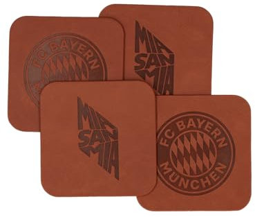 FC Bayern München | Untersetzer | Glasuntersetzer | Leder| Braun |