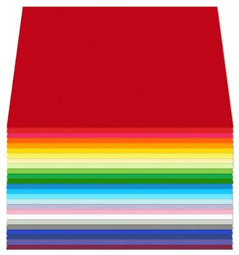 Duoleimi 50 Farben Tonkarton A4 Papier zum Basteln, 100 Blatt Kartonpapier, 230 g/m² Fotokarton, Cardstock Papier, Bunte Pappe für Scrapbooking, Kartenherstellung und DIY-Projekte.