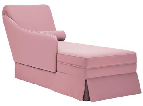 Hommdiy Chaiselongue mit Nackenrolle und Rechter Armlehne Rosa