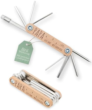 Abenteuernah Fahrrad Multitool, Geschenke für Männer, Fahrrad-Zubehör, Biker Papa Geschenk, Vatertagsgeschenk, Bike Werkzeug Velo in schönen Designs (Papa)