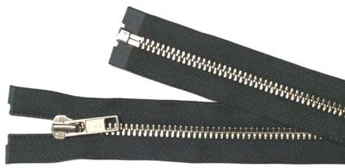 Reißverschluß Metall YKK teilbar für Jacken 62 cm dunkel grau silber