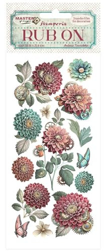 Stamperia - Rub-on for Scrapbooks, Albums, Card Making, Bullet Journals and More, Easily Transfer Images onto Paper and Other Surfaces, Perfect for Crafts and Gifting (Master of Magic, Peony)