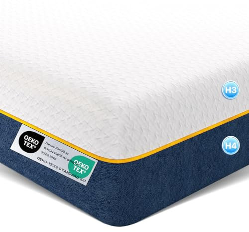 wowttrelax Matratze 140x200 Wendematratze H3 H4 Härtegrad 20 cm Höhe, Matratzen mit Punktelastischer atmungsaktiver 7 Zonen Kaltschaumkern - 100 Nächte Probeschlafen - H3/H4 Doppelseitige