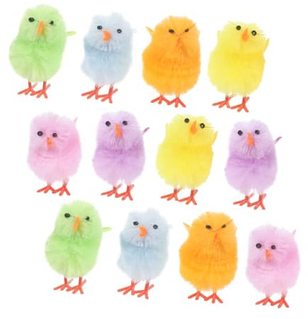 PRETYZOOM 12stücke Mini Küken Für Ostern Plüschhuhn Figuren Kuschelhühner Dekoration Stoffhuhn Süße Osterhühner Spielzeug Für Basteln Und Geschenke