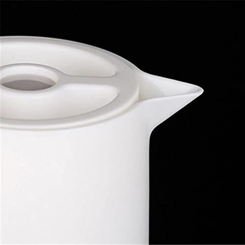 Hervidor térmico de doble pared de gran capacidad, olla de vidrio de 1 litro con conservación del calor, salida de agua a presión, color blanco