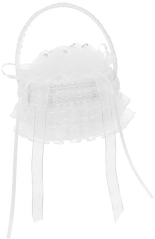 OUNONA Kasten Ringschachtel Körbchen Für Rotkäppchen Hochzeitskorb Ringkissen Für Ringträger Blumenmädchenkorb Aus Sackleinen Für Hochzeiten Blumenkorb in Herzform Stoff