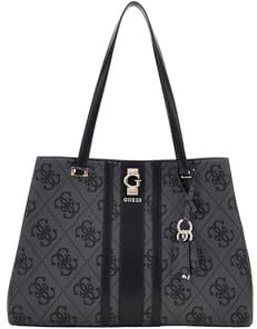 GUESS borsa a tracolla Erenia Tote Bag Coal Logo grigio scuro