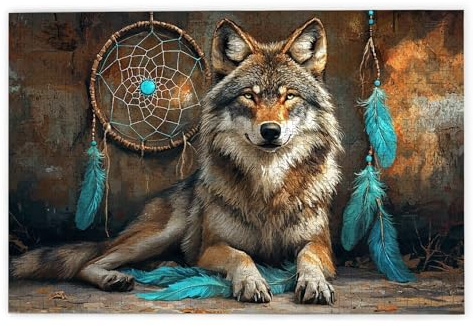 Puzzle 1500 Teile Erwachsene, Wolf Puzzle 1500 Teile mit Geschenkbox, Holzpuzzle Erwachsene mit Naturholz, Geschenke für Frauen, Geschenke für Männer, Groß Holzpuzzle für Wanddeko Wohnzimmer, X-97
