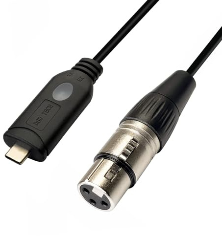 DSD TECH SH-RS09C USB-C auf DMX512 Adapterkabel mit FTDI-Chip, kompatibel mit Freestyler QLC und Open Lighting Pi (1,8 m)