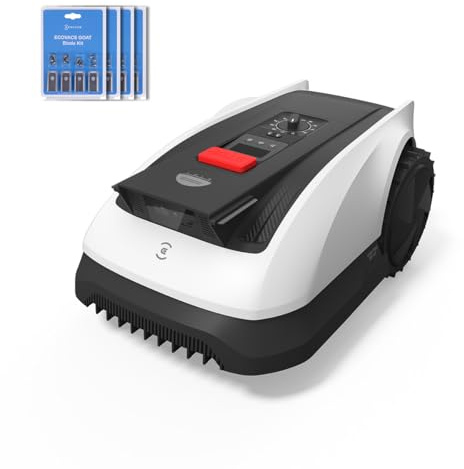 ECOVACS Goat O800 RTK Mähroboter Set – inkl. 4 Messer Kits, ohne Begrenzungskabel, geeignet für 800㎡, LiDAR-gestützte RTK+Vision Navigation, Auto-Kartierung, präzises Kantenmähen