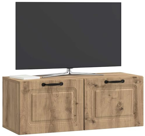 vidaXL Wandmontierter TV-Schrank Artisan-Eiche 78,5 x 31 x 30 cm, Wohnzimmermöbel, moderner TV-Ständer, viel Stauraum, funktionale Medien-Einheit, platzsparendes Design, Holz-Unterhaltungszentrum