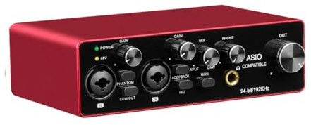 Aundhegrtt Carte Son Professionnelle ASIO 2 Canaux Interface Audio USB Carte Son Externe pour Enregistrement en Direct