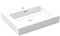 doporro Lavabo da Appoggio Rettangolare, Lavabo Bagno Sospeso con Foro Rubinetto e Troppopieno in Marmo Resina Bianco Lucido, Lavandino Bagno 60x48x10cm Colossum18