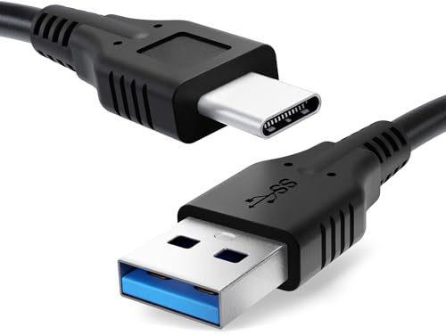 CELLONIC USB Kabel 1m kompatibel mit CAT S52 / S61 / S62 Pro Smartphone, Handy Ladekabel USB-C langer Stecker Typ C auf USB A 3.1 Gen 1 Datenkabel 3A schwarz PVC