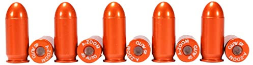 A-Zoom 10 Douilles Amortisseur Cal. 45 ACP en Aluminium - Orange