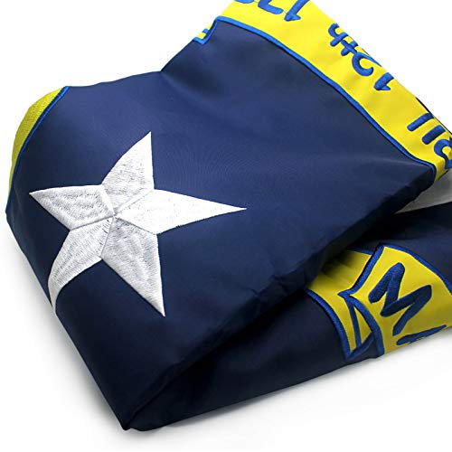 VSVO North Carolina Bundesstaatsflagge, 90 x 152 cm, bestickt, 300D strapazierfähiges Polyester für den Innen- und Außenbereich, genähte Streifen, Messingösen, US-Flagge