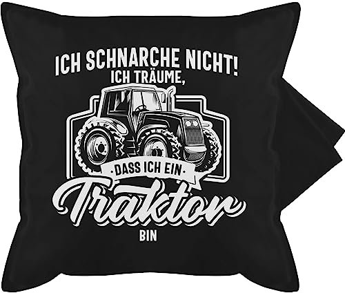 Kissenbezug - Traktoren - Kissen - Ich schnarche Nicht ich träume DASS ich EIN Traktor Bin weiß - 50 x 50 cm - Schwarz - traktorkissen trecker kissenhüllen Landwirt Schnarchen kissenhülle