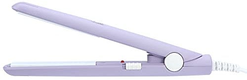 Sonew Piastra per Capelli, 4 Colori Mini Piastra per Capelli Elettrica, 2 in 1 Piastra in Tormalina in Ceramica Ferro Arricciacapelli per Riscaldamento Piatto (Viola)