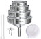 4 Stück Edelstahl Trichter Set, marmeladentrichter edelstahl Küche Strainer Trichter mit Abnehmbarem Sieb +Reinigungsbürste für die Übertragung von Flüssigen Zutaten