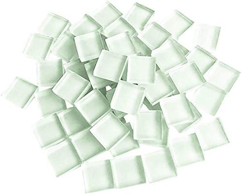 FireAngels Bastelmaterial Mosaikfliese, Mikroglas, winzige Mini-Mosaikfliese, DIY, Hobbys, Kinder, handgefertigt, kristallfrei, Steinbastelmaterial, Kreativität, 300 g (weiß)
